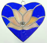 Stained Glass Lotus Heart with Jewel