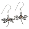 Garnet Dragonfly Earrings