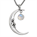 Necklace - Moon with Moonstone