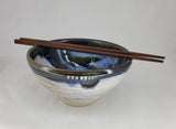Liscom Hill Pottery - Black and Blue Chopstick Bowl