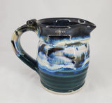 Liscom Hill Pottery - Black and Blue over Teal Creamer Pitcher