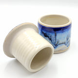 Liscom Hill Pottery Black and Blue With Cobalt French Butter Dish