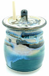 Liscom Hill Pottery - Black and Blue with Teal Honey Pot