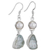 Earrings - Apatite and Pearl