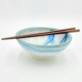 Liscom Hill Pottery - Seafoam and Teal Chopstick Bowl