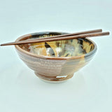 Liscom Hill Pottery - Woo Blue Landscape Chopstick Bowl