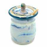 Liscom Hill Pottery - Black and Blue with Teal Honey Pot