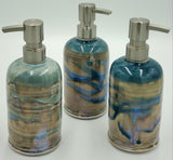 Liscom Hill Pottery - Seafoam and Teal Lotion Bottle