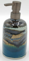 Liscom Hill Pottery - Black and Blue With Teal Lotion Bottle
