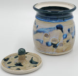 Liscom Hill Pottery - Black and Blue with Teal Garlic Keeper