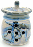 Liscom Hill Pottery - Black and Blue Garlic Keeper