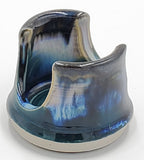 Liscom Hill Pottery - Black and Blue with Teal Sponge Holder