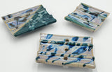 Liscom Hill Pottery - Black and Blue with Teal Soap Dish