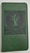 Leather Checkbook Holder/Wallet - Celtic Tree