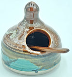 Liscom Hill Pottery - Seafoam Landscape Salt Cellar