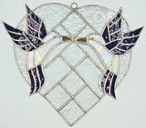 Hummingbird Heart Stained Glass