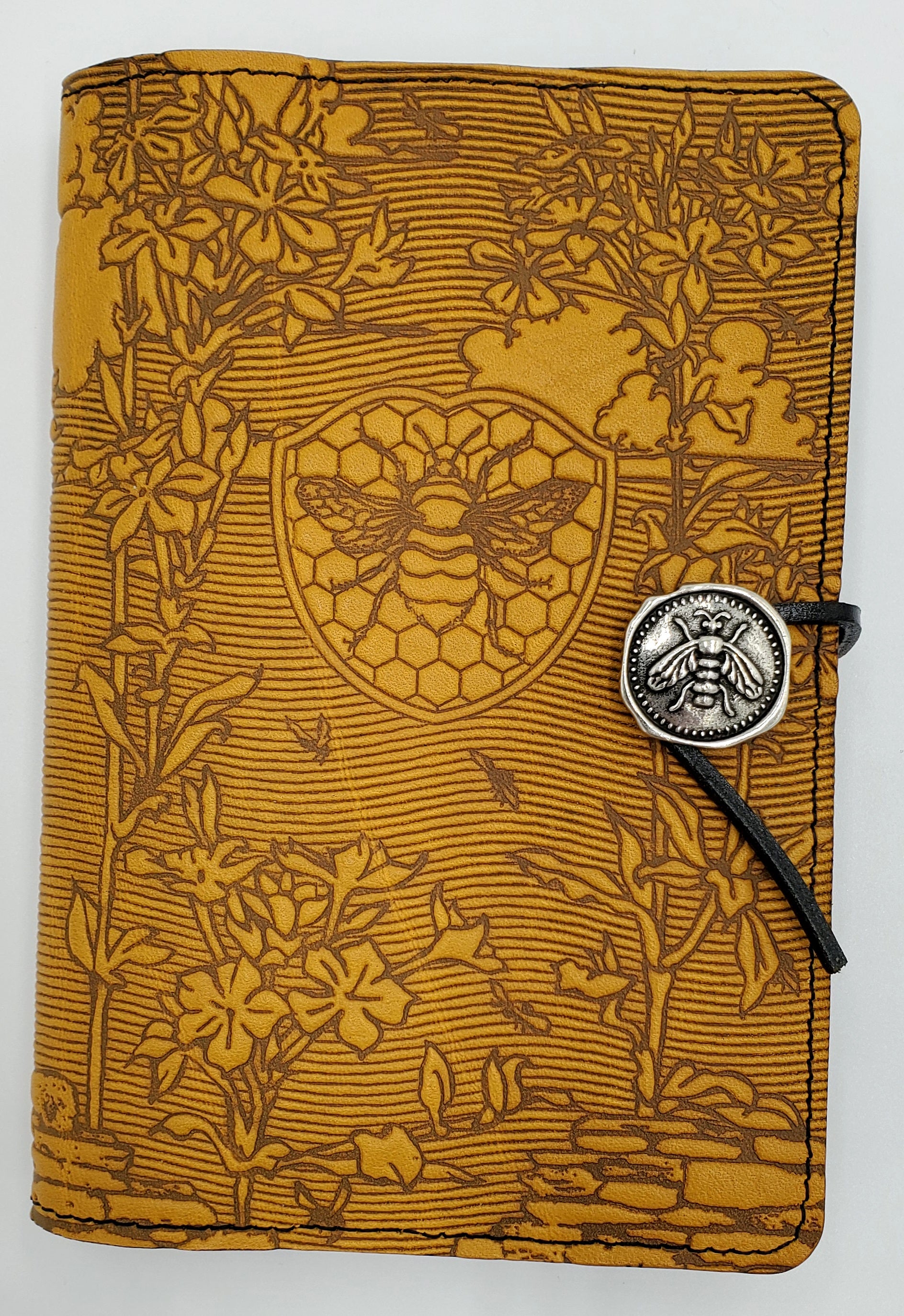 Oberon Design Large Refillable Leather Notebook Cover, Hummingbirds