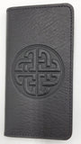 Leather Checkbook Holder/Wallet - Celtic Knot